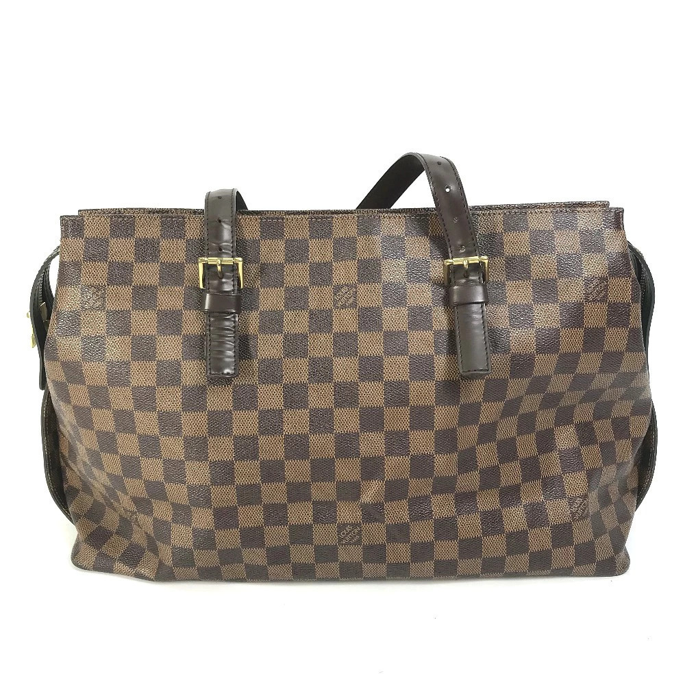 Louis Vuitton Damier Chelsea Shoulder Bag Tote Canvas Ebene Brown - Picture 2 of 6